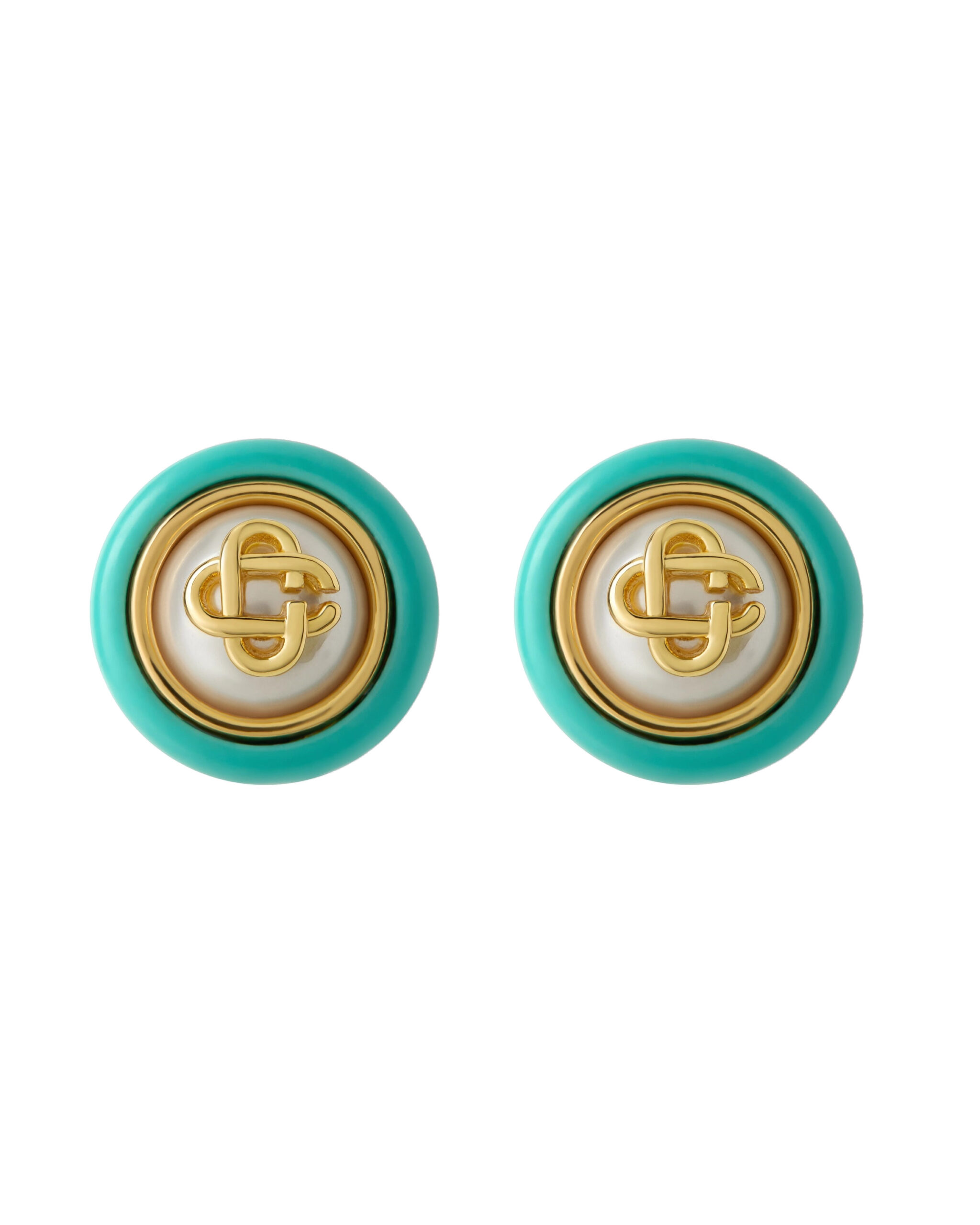 Casablanca Gold & Turquoise Pearl Studs Casablanca Gold & Turquoise Pearl Studs | Earrings | Luxury Shoes