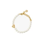 Casablanca Gold & White Lotus Pearl Bracelet | Bracelets | Luxury Shoes 