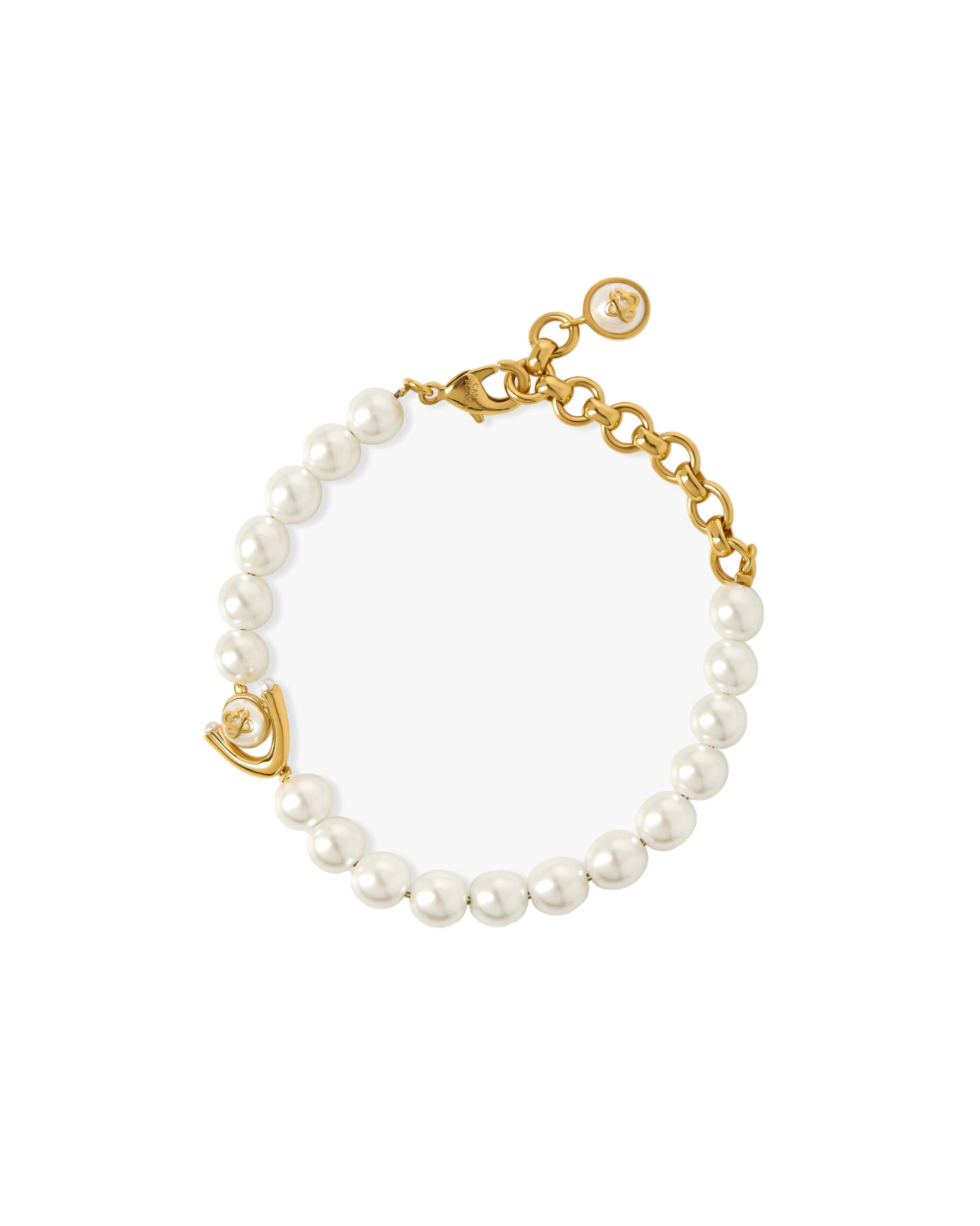 Casablanca Gold & White Lotus Pearl Bracelet Casablanca Gold & White Lotus Pearl Bracelet | Bracelets | Luxury Shoes