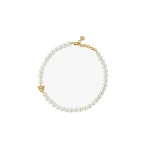 Casablanca Gold & White Lotus Pearl Necklace | Necklace | Luxury Shoes 