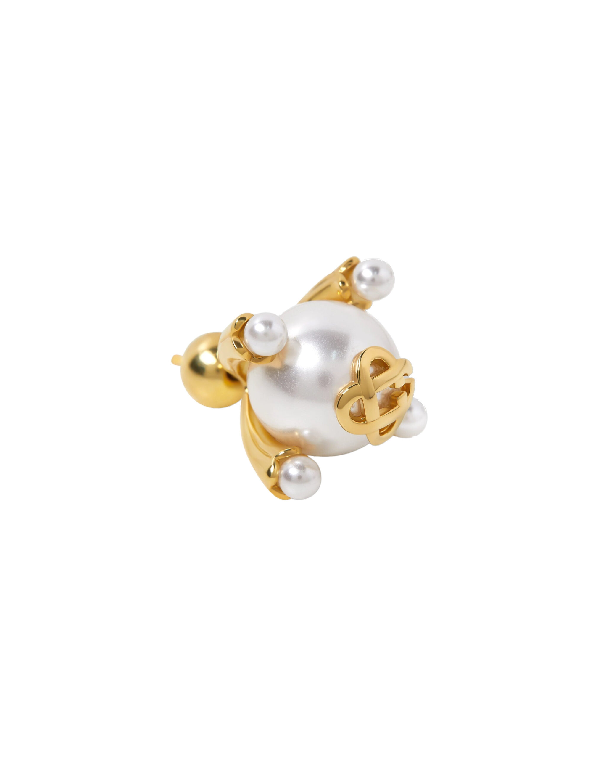 Casablanca Gold & White Lotus Pearl Studs Casablanca Gold & White Lotus Pearl Studs | Earrings | Luxury Shoes