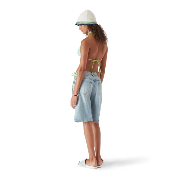 Casablanca Green Wavy Monogram Bikini Top | Bikini | Luxury Shoes 