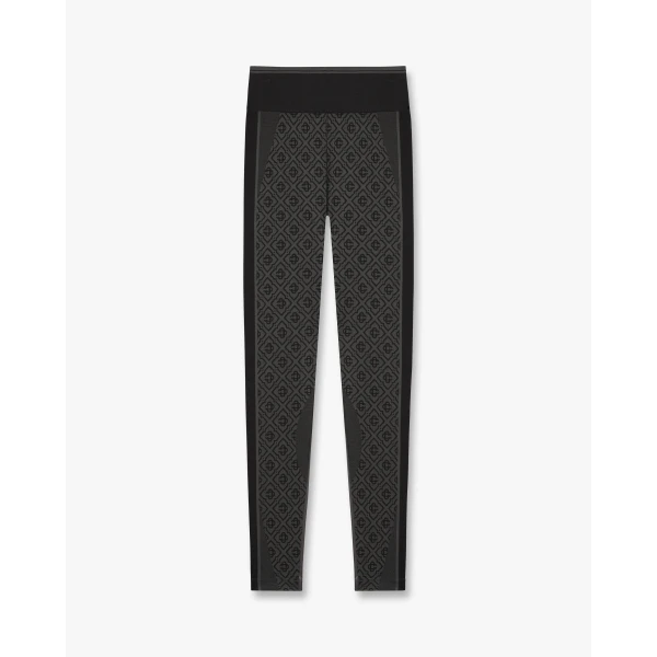 Casablanca Grey Seamless Monogram Leggings | Leggings | Luxury Shoes 