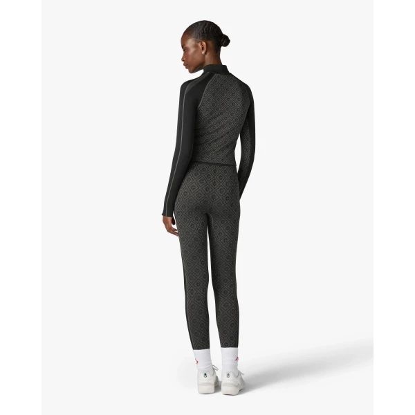 Casablanca Grey Seamless Monogram Long Sleeve Top | Long Sleeve | Luxury Shoes 