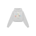 Casablanca Grey Stacked Logo Hooded Sweatshirt | Hoodies | Luxury Shoes 