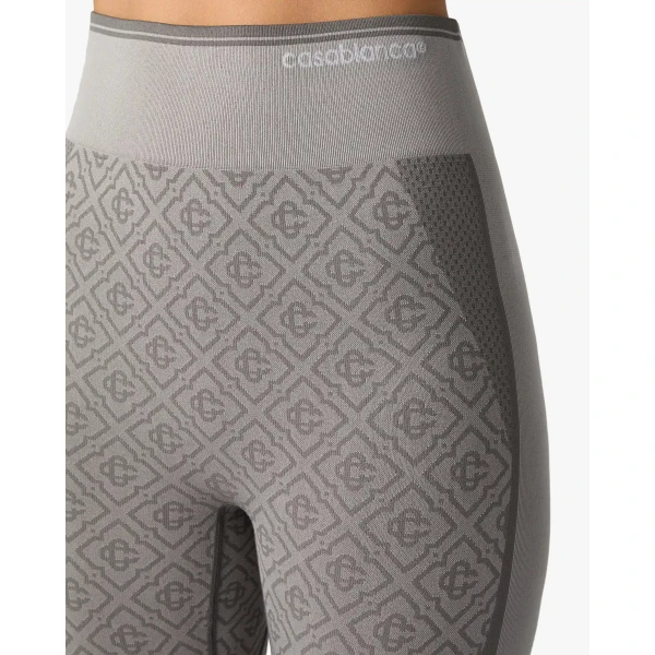 Casablanca Light Grey Seamless Monogram Leggings | Leggings | Luxury Shoes 