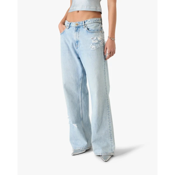 Casablanca Light Wash Graffiti Denim Jeans | Denim | Luxury Shoes 