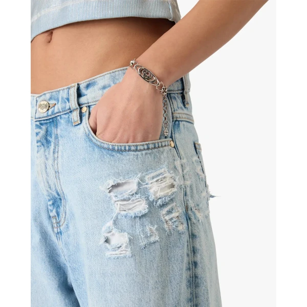 Casablanca Light Wash Graffiti Denim Jeans | Denim | Luxury Shoes 