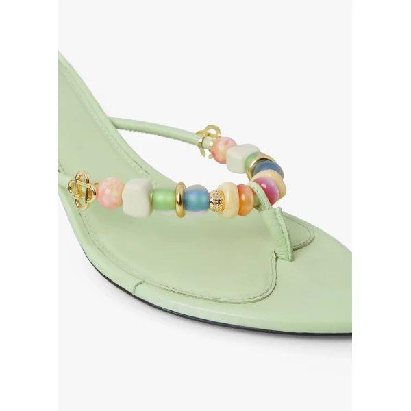 Casablanca Mint Beaded Heeled Sandals | Sandals | Luxury Shoes 