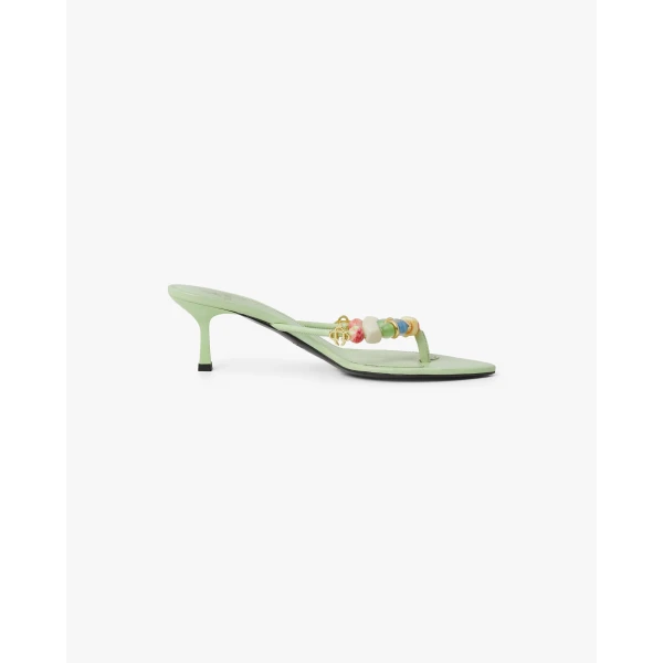 Casablanca Mint Beaded Heeled Sandals | Sandals | Luxury Shoes 