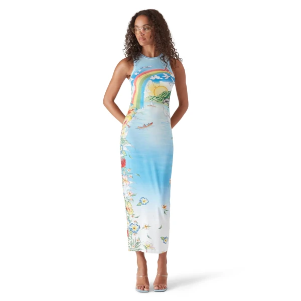 Casablanca Multicolour Aloha Maxi Dress | Long Dresses | Luxury Shoes 