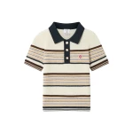 Casablanca Multicolour Café Culture Wool Stripe Short Sleeve Polo Shirt | Polo Shirt | Luxury Shoes 