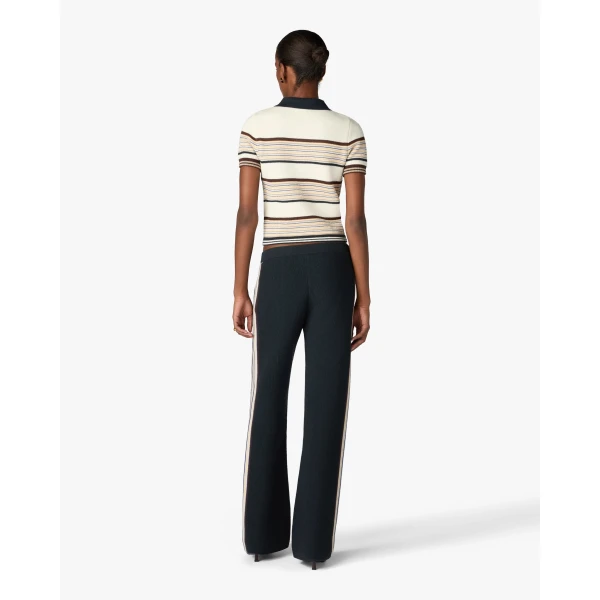 Casablanca Multicolour Café Culture Wool Stripe Short Sleeve Polo Shirt | Polo Shirt | Luxury Shoes 