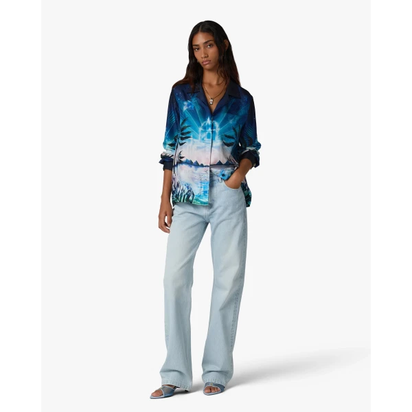 Casablanca Multicolour Crystal Alchemy Long Sleeve Silk Twill Shirt | Shirt | Luxury Shoes 