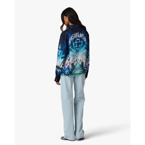 Casablanca Multicolour Crystal Alchemy Long Sleeve Silk Twill Shirt | Shirt | Luxury Shoes 