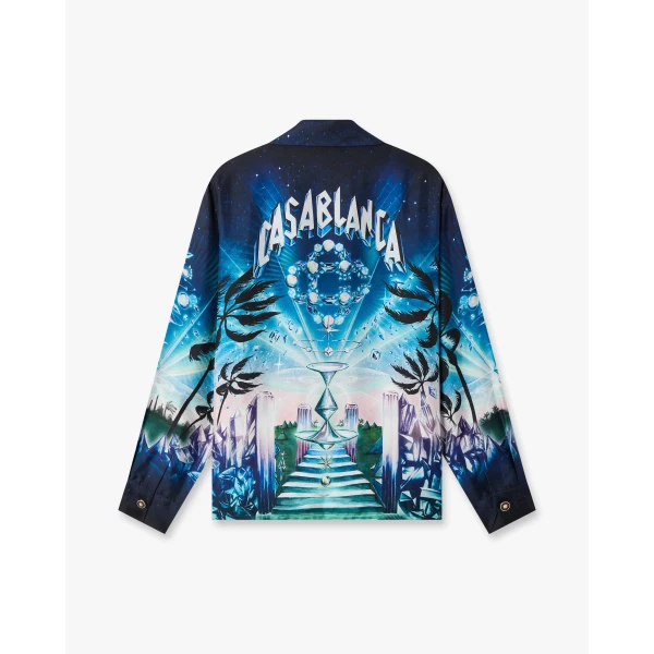 Casablanca Multicolour Crystal Alchemy Long Sleeve Silk Twill Shirt | Shirt | Luxury Shoes 