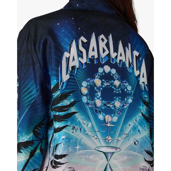Casablanca Multicolour Crystal Alchemy Long Sleeve Silk Twill Shirt | Shirt | Luxury Shoes 