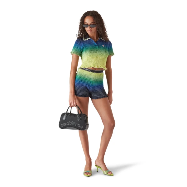 Casablanca Multicolour Gradient Short Sleeve Polo Shirt | Polo Shirt | Luxury Shoes 