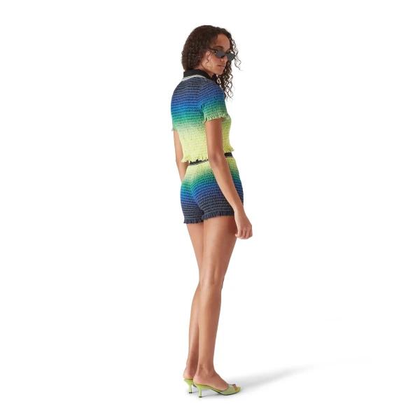 Casablanca Multicolour Gradient Short Sleeve Polo Shirt | Polo Shirt | Luxury Shoes 