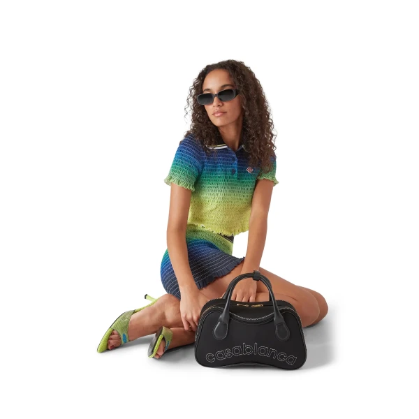 Casablanca Multicolour Gradient Short Sleeve Polo Shirt | Polo Shirt | Luxury Shoes 