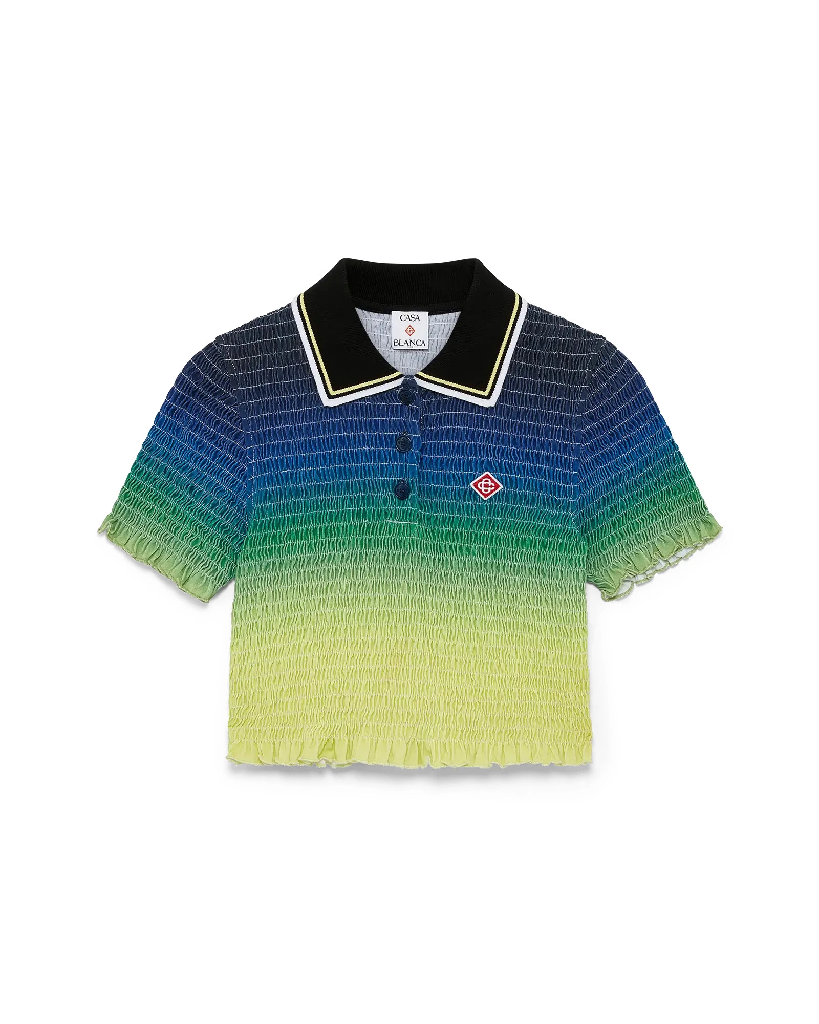 Casablanca Multicolour Gradient Short Sleeve Polo Shirt Casablanca Multicolour Gradient Short Sleeve Polo Shirt | Polo Shirt | Luxury Shoes