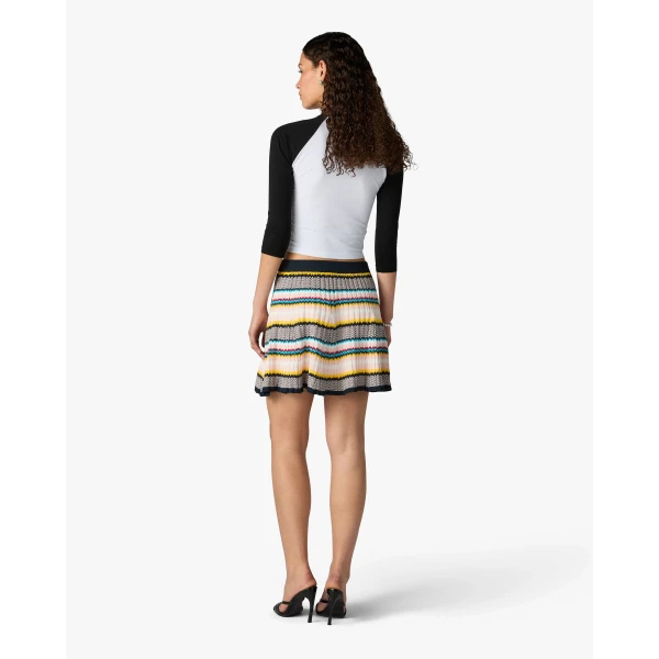 Casablanca Multicolour Knit Chevron Mini Skirt | Mini Skirt | Luxury Shoes 