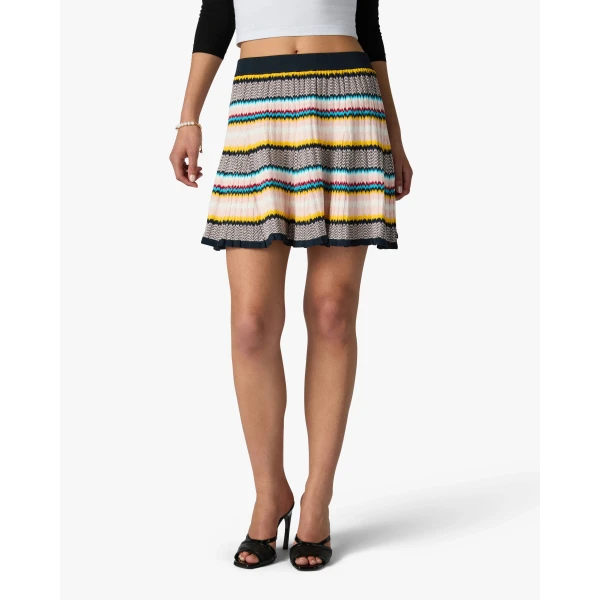 Casablanca Multicolour Knit Chevron Mini Skirt | Mini Skirt | Luxury Shoes 