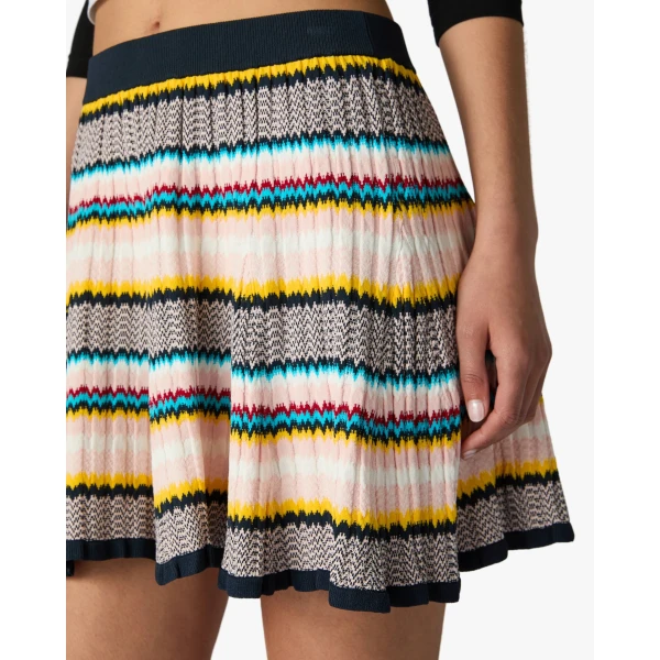 Casablanca Multicolour Knit Chevron Mini Skirt | Mini Skirt | Luxury Shoes 
