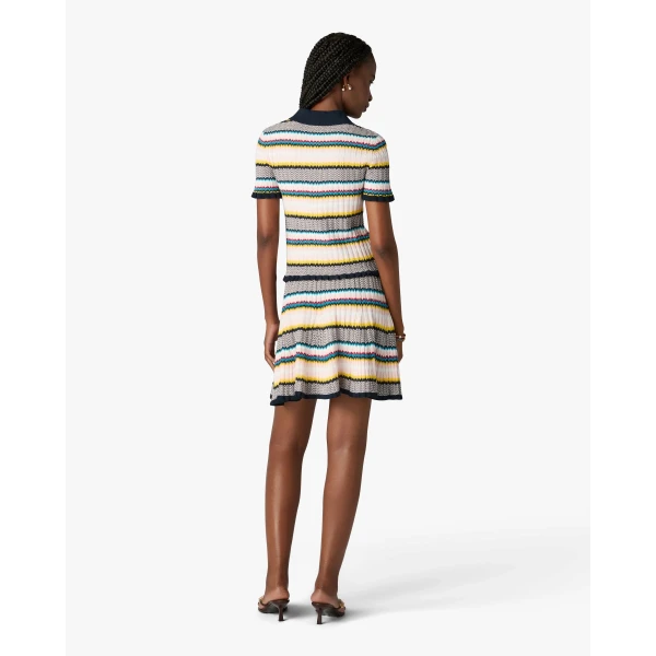 Casablanca Multicolour Knit Chevron Short Sleeve Polo Shirt | Polo Shirt | Luxury Shoes 
