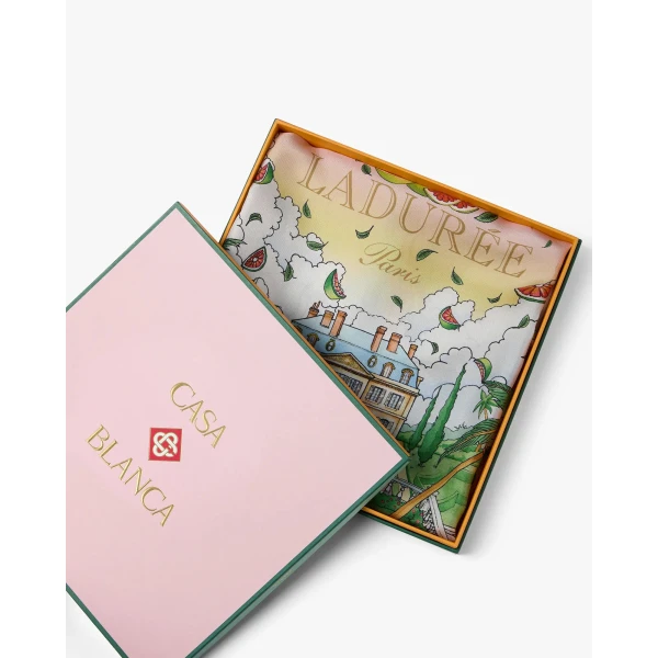 Casablanca Multicolour Ladurée x Casablanca Small Silk Scarf | Scarves | Luxury Shoes 
