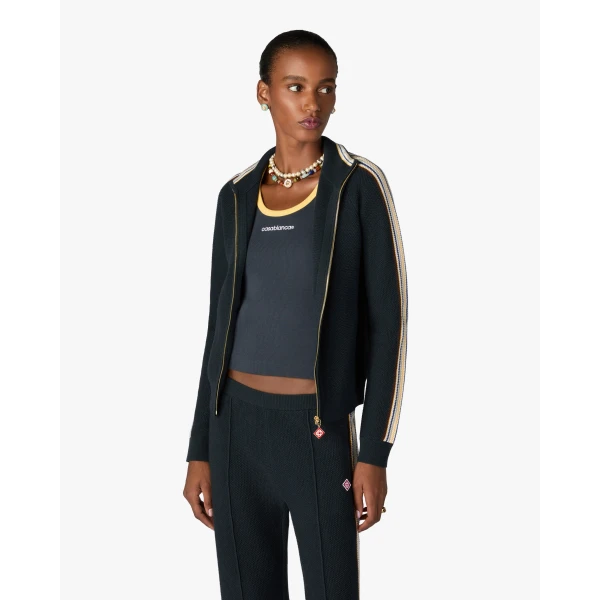 Casablanca Navy Café Culture Wool Track Jacket | Jackets | Luxury Shoes 