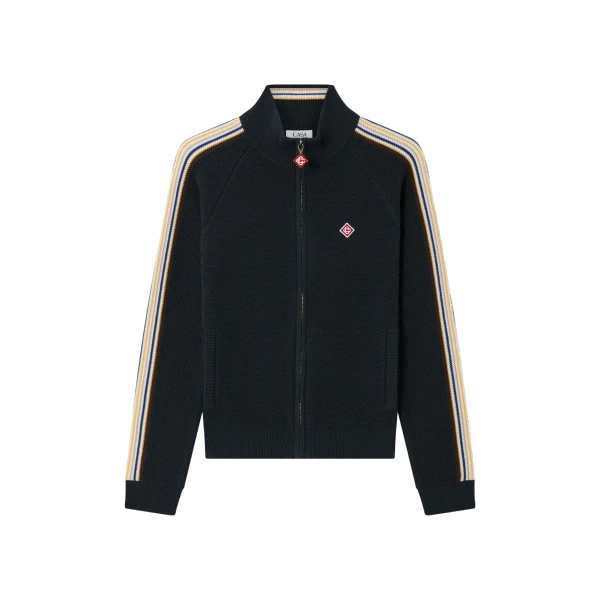 Casablanca Navy Café Culture Wool Track Jacket | Jackets | Luxury Shoes 