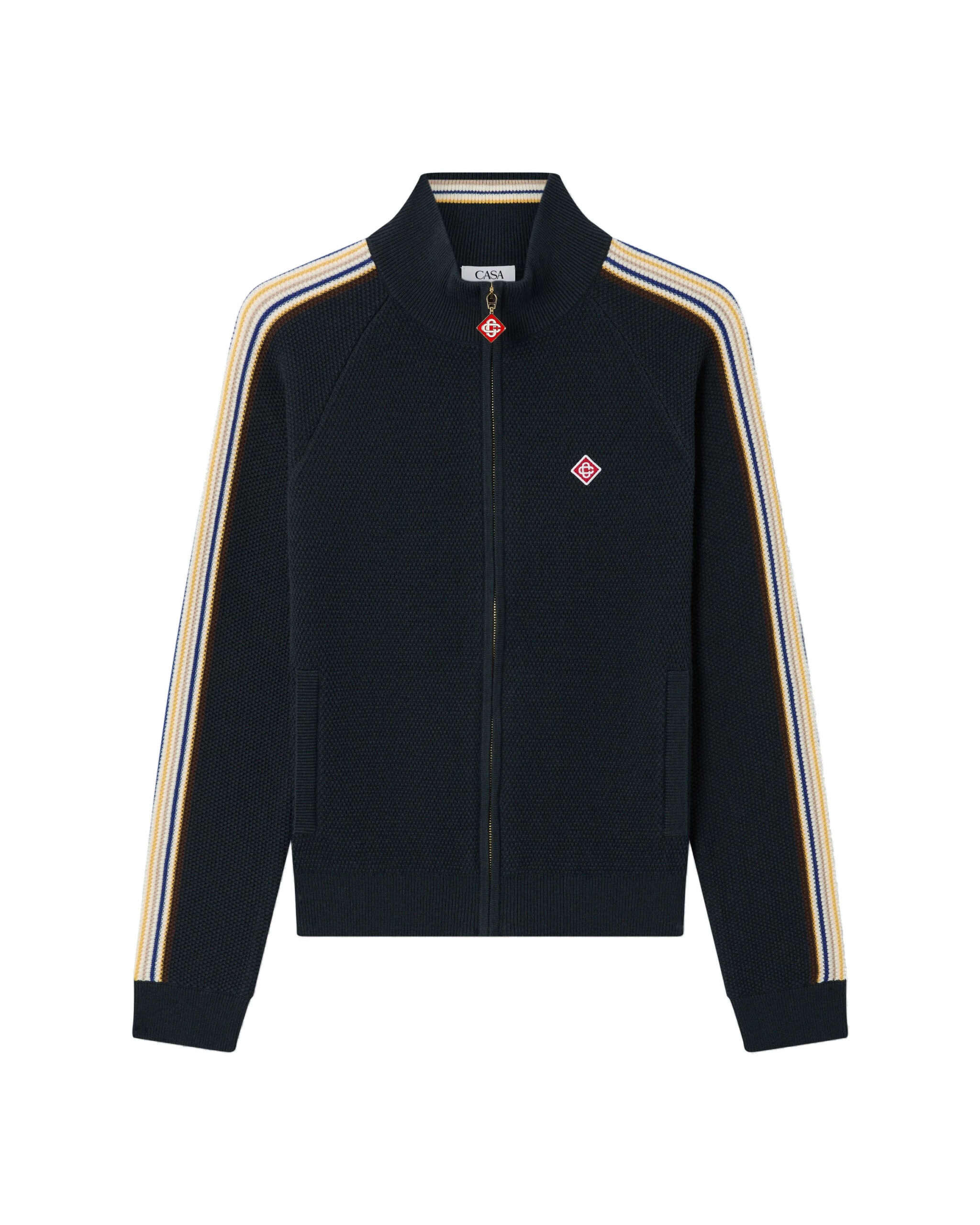 Casablanca Navy Café Culture Wool Track Jacket Casablanca Navy Café Culture Wool Track Jacket | Jackets | Luxury Shoes