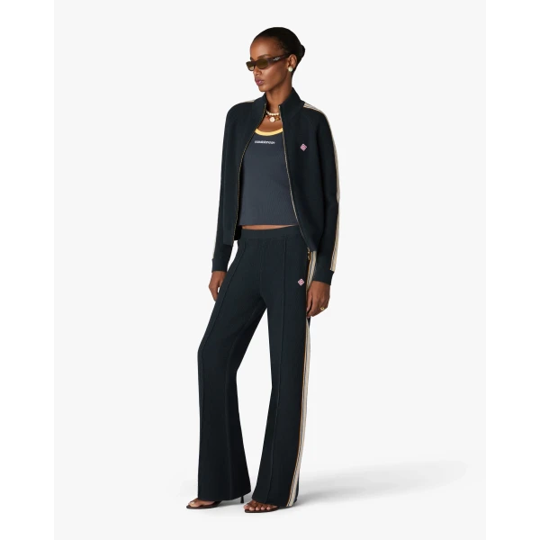 Casablanca Navy Café Culture Wool Track Pants | Sweatpants | Luxury Shoes 