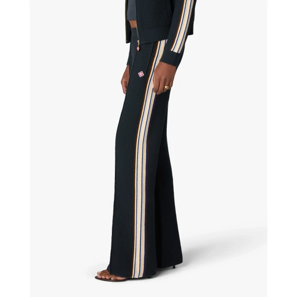 Casablanca Navy Café Culture Wool Track Pants | Sweatpants | Luxury Shoes 