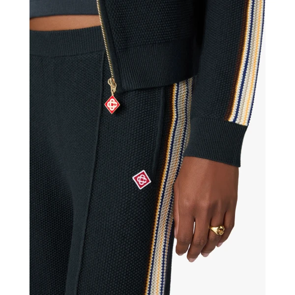 Casablanca Navy Café Culture Wool Track Pants | Sweatpants | Luxury Shoes 