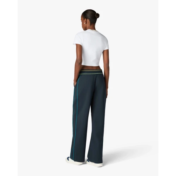 Casablanca Navy Low-Rise Punto Joggers with Contrast Piping | Sweatpants | Luxury Shoes 
