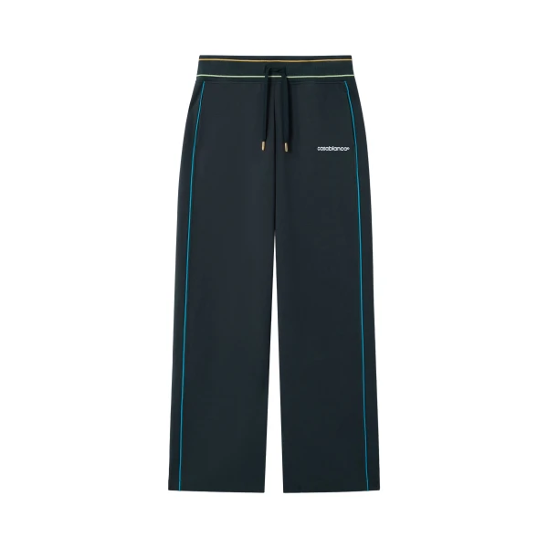 Casablanca Navy Low-Rise Punto Joggers with Contrast Piping | Sweatpants | Luxury Shoes 