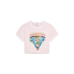 Casablanca Pink Innocence Triangle Cropped Baby Short Sleeve T-Shirt | T-Shirt | Luxury Shoes 