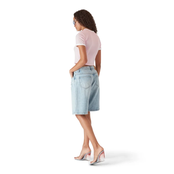 Casablanca Pink Innocence Triangle Cropped Baby Short Sleeve T-Shirt | T-Shirt | Luxury Shoes 