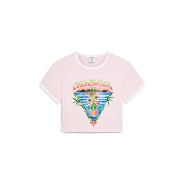 Pink Innocence Triangle Cropped Baby Short Sleeve T-Shirt