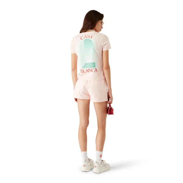 Casablanca Pink L'Arche Short Sleeve T-Shirt | T-Shirt | Luxury Shoes 