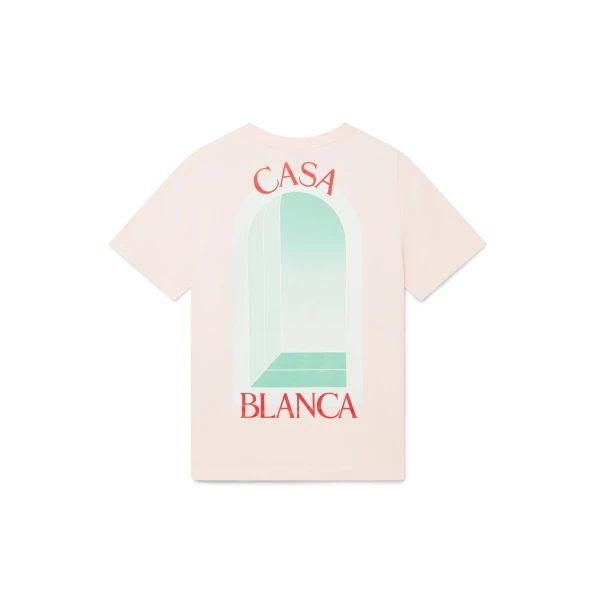 Casablanca Pink L'Arche Short Sleeve T-Shirt | T-Shirt | Luxury Shoes 