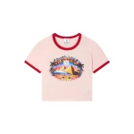 Casablanca Pink Pyramid Tourism Cropped Baby Short Sleeve T-Shirt | T-Shirt | Luxury Shoes 