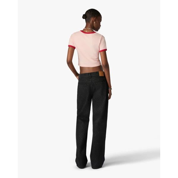 Casablanca Pink Pyramid Tourism Cropped Baby Short Sleeve T-Shirt | T-Shirt | Luxury Shoes 
