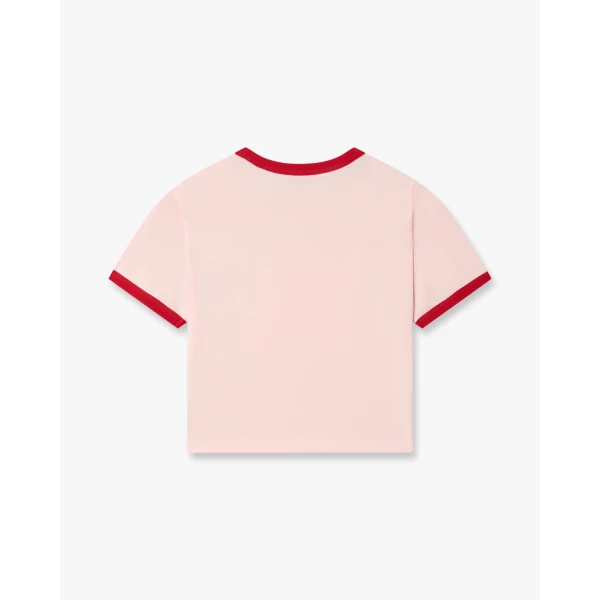 Casablanca Pink Pyramid Tourism Cropped Baby Short Sleeve T-Shirt | T-Shirt | Luxury Shoes 
