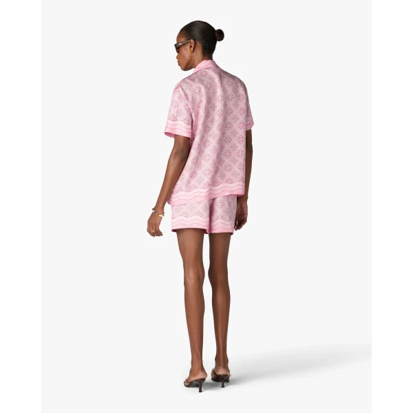 Casablanca Pink Radiating Monogram Silk Shirt | Shirt | Luxury Shoes 
