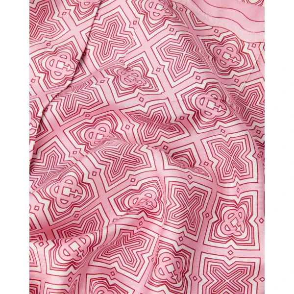 Casablanca Pink Radiating Monogram Silk Shirt | Shirt | Luxury Shoes 
