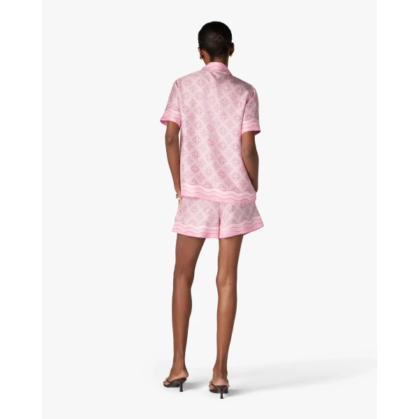 Casablanca Pink Radiating Monogram Silk Shorts | Shorts | Luxury Shoes 