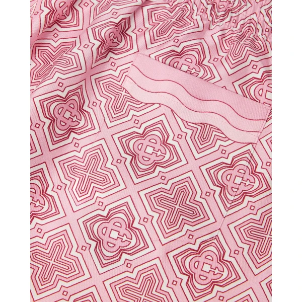 Casablanca Pink Radiating Monogram Silk Shorts | Shorts | Luxury Shoes 